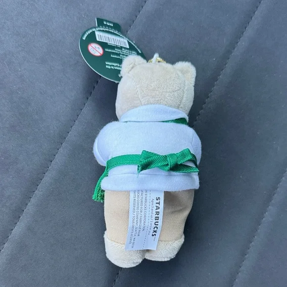 Starbucks Barista Bear with Pink Star Keychain Bag Charm - Picture 5 of 10